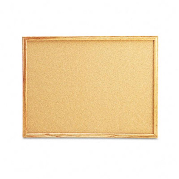 Salurinn Supplies Universal  Cork Bulletin Board  24 x 18  Natural  Oak Frame SA949982